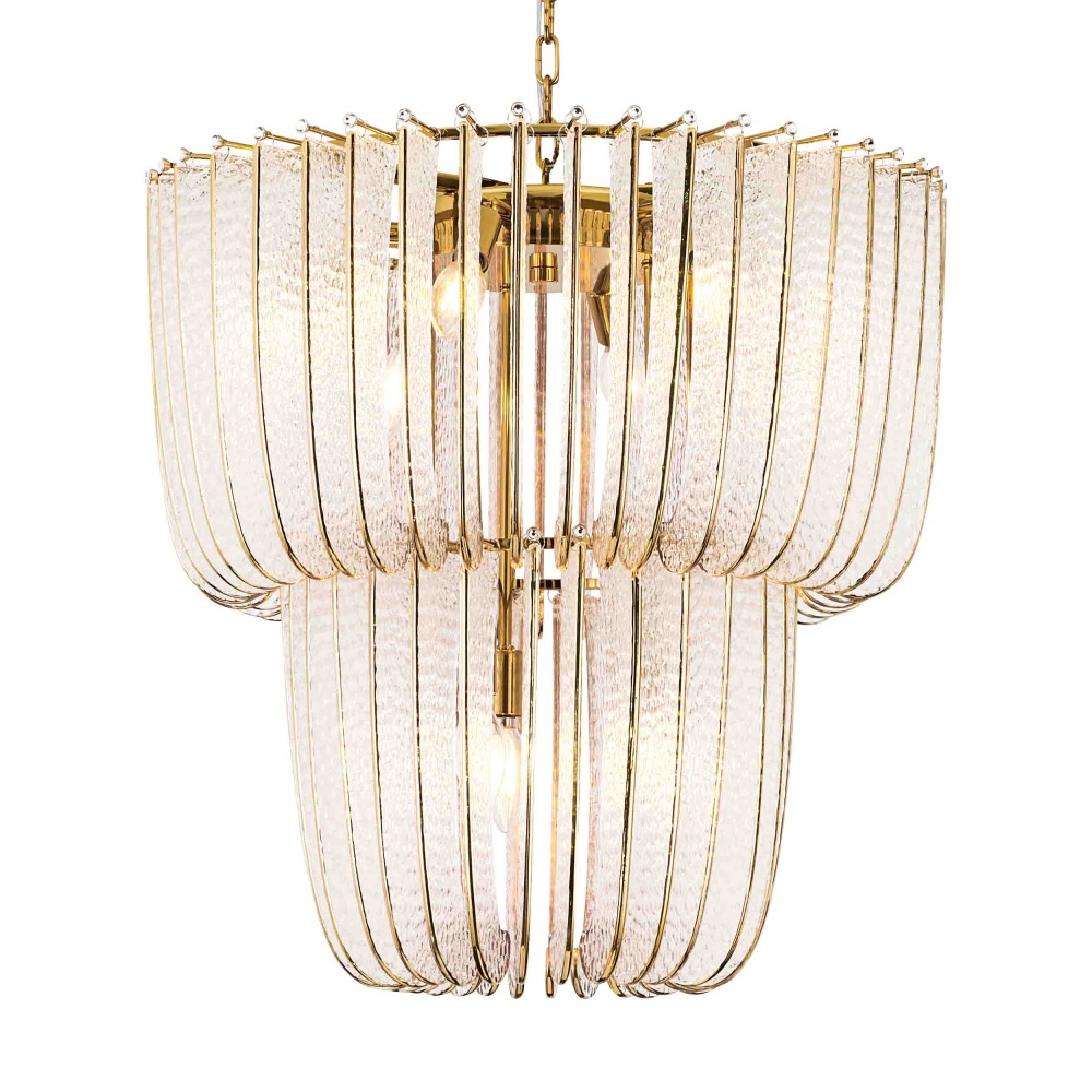 Ziva by Golden Lighting Shahi 9-light Chandelier in Titanium Gold